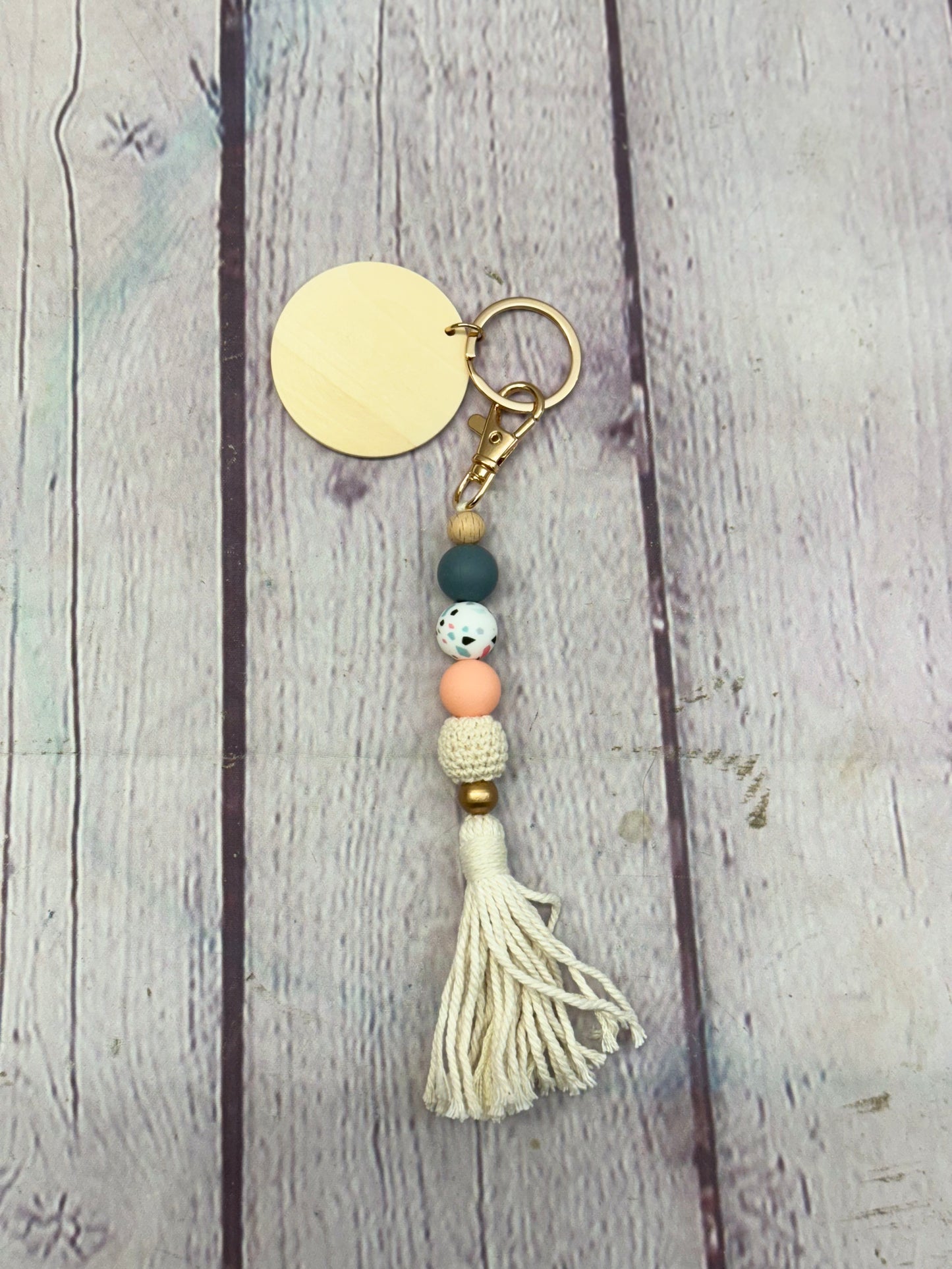 Faith Over Fear Wood Beaded Keychain | Wood Bead Tassel Keychain | Tassel Keychain | Key Ring Holder | Stocking Stuffer
