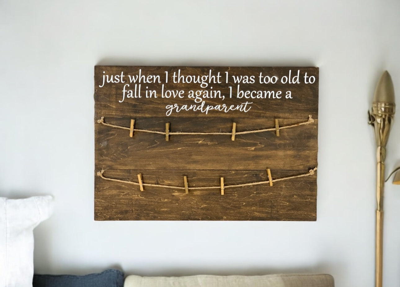 Just When I Thought I was Too Old To Fall In Love Again I Became A Grandparent Photo Holder Sign | Grandparent Gift | Picture Holder | Mother's Day