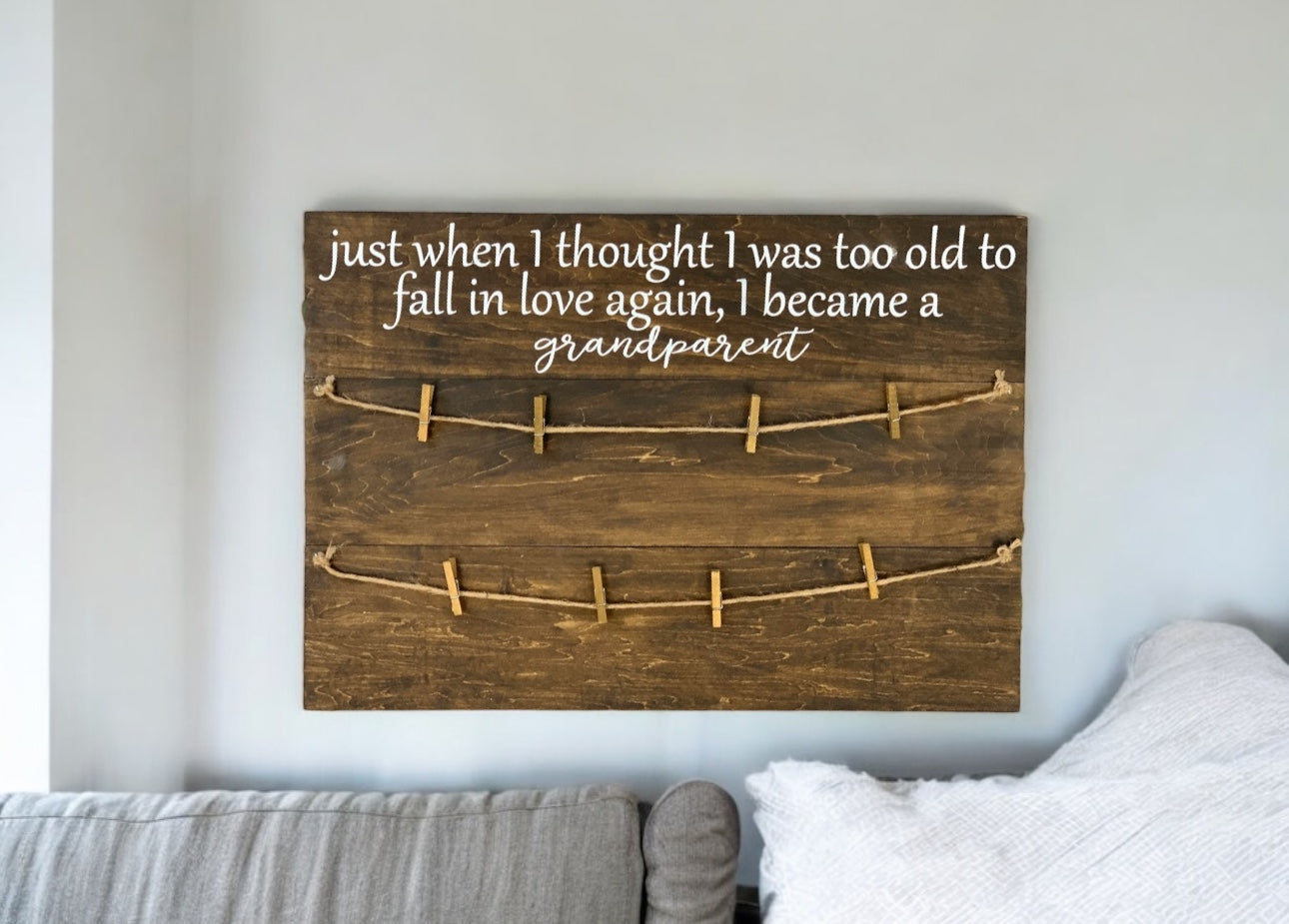 Just When I Thought I was Too Old To Fall In Love Again I Became A Grandparent Photo Holder Sign | Grandparent Gift | Picture Holder | Mother's Day