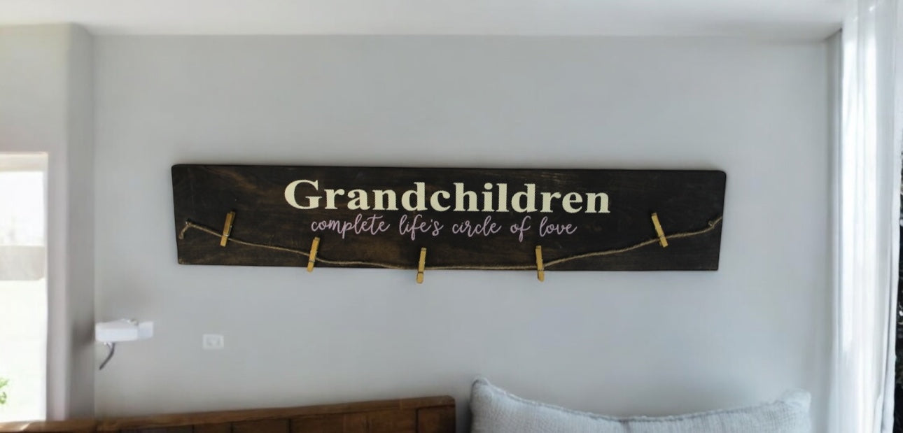 Grandchildren Complete Life's Circle of Love Photo Holder Sign | Grandparent Gift | Picture Holder | Mother's Day