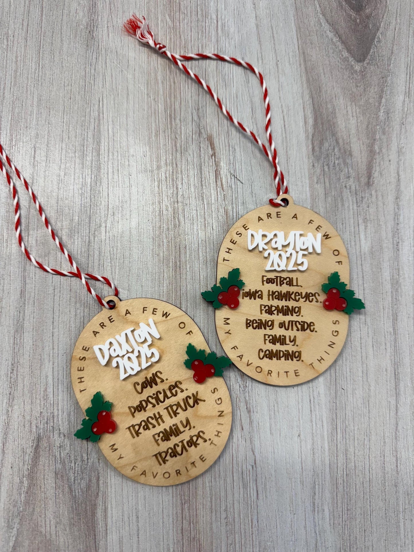 Custom “Favorite Things” Ornament – Personalized | Personalized Ornament | Keepsake Ornament | Children's Ornament