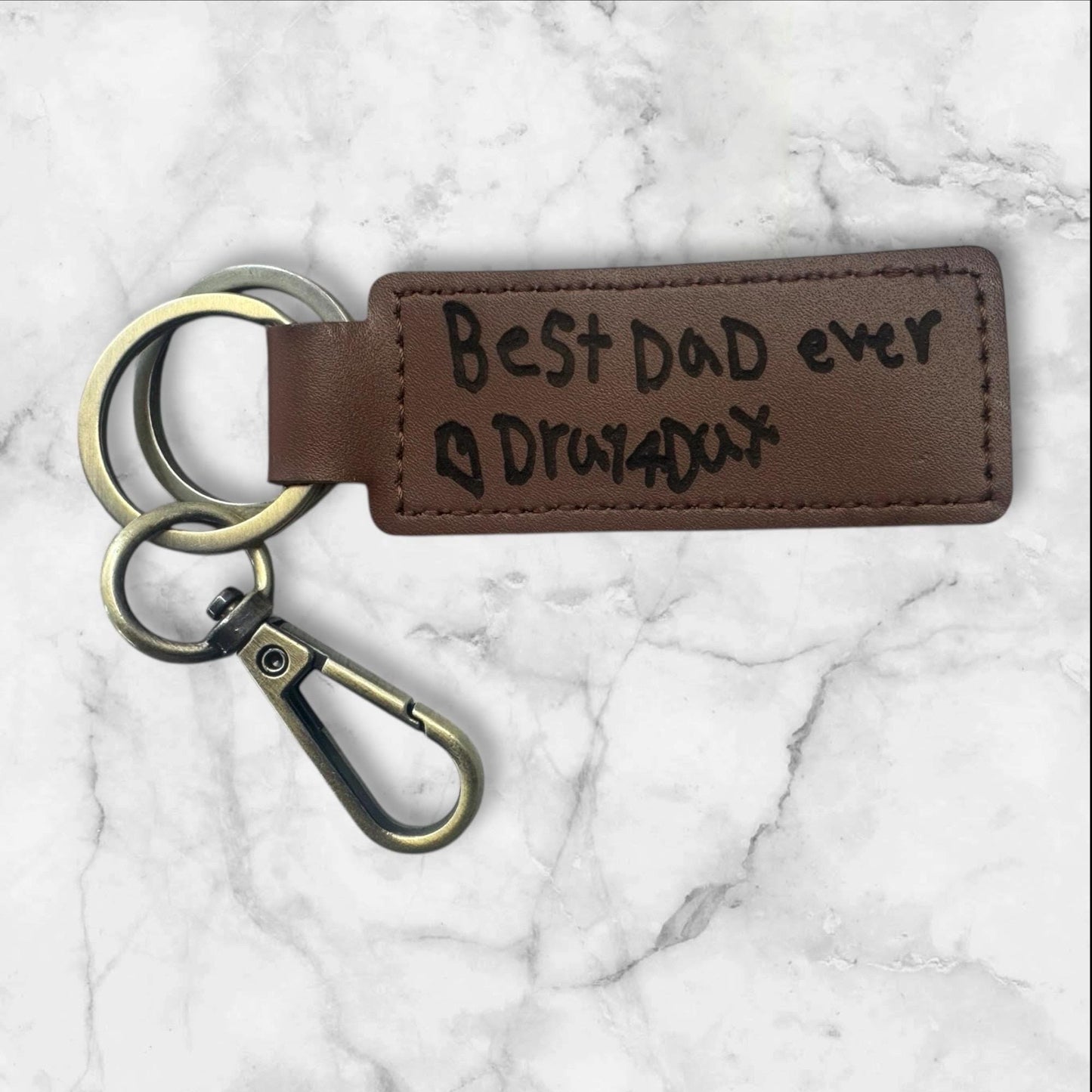 Custom Handwritten Leather Keychain | Engraved Message Keepsake | Mother’s Day or Father’s Day Gift | Stocking Stuffer | Memorial Gift