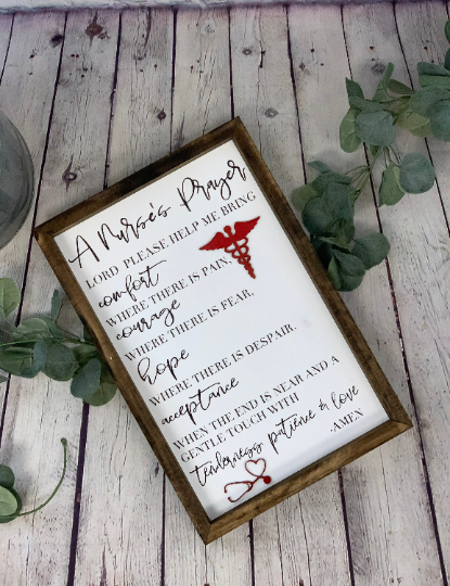 Nurse Prayer Sign | Nurse Gift | Nurse Appreciation Day | Medical Office Decor | Nurse Farmhouse Sign