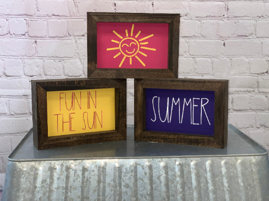 Summer/4th of July Reversible Farmhouse Set of 3 | 4th Of July Decor | Patriotic Decor | Summer Decor | Reversible Holiday