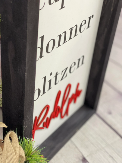 Reindeer Name Vertical Farmhouse Sign | Farmhouse Christmas | Modern Christmas Decor | Reindeer Sign | Reindeer Names