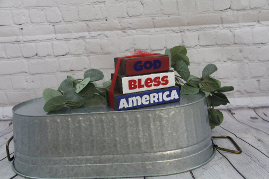 USA Stacker Blocks | Independence Day Decor | Fourth of July Decor | America Decor | 4th Of July Decor