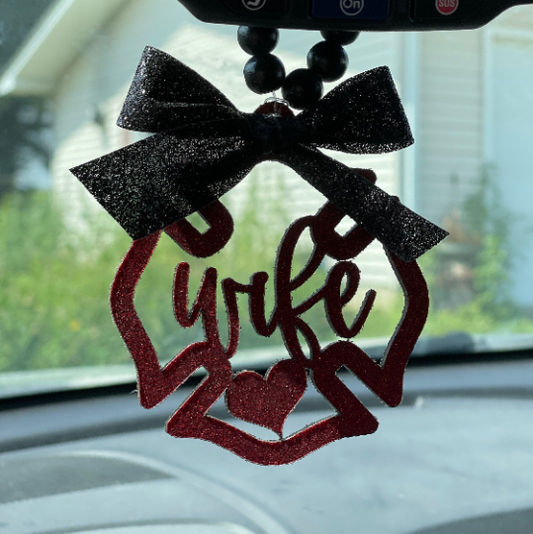 Firefighter Wife Car Mirror Charm | Car Charm | Rear View Mirror Charm | Fire Wife Gift | Fireman Gift | Thin Red Line Gift