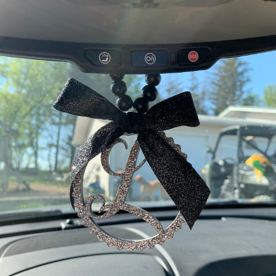 Personalized Initial Mirror Charm | personalized Car Charm | Rear View Mirror Charm | New Driver Gift | Teen Gift | Car Charm