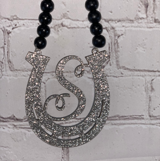 Personalized Horseshoe Initial Mirror Charm | Personalized Car Charm | Rear View Mirror Charm | New Driver Gift | Teen Gift | Car Charm