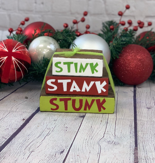 Stink Stank Stunk Grinch Stacker Blocks | Christmas Decor | Grinch Decor | Grinch Christmas