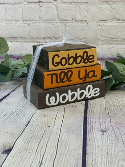 Fall Christmas Reversible Stacker Blocks | Fall Decor | Christmas Decor | Gobble Till ya wobble | Magic of Christmas