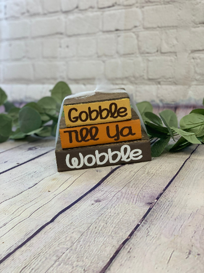 Fall Christmas Reversible Stacker Blocks | Fall Decor | Christmas Decor | Gobble Till ya wobble | Magic of Christmas