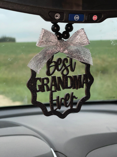 Best Grandma Ever Mirror Charm | Car Charm | Rear View Mirror Charm | Mothers Day Gift | Grandma Gift | Car Charm