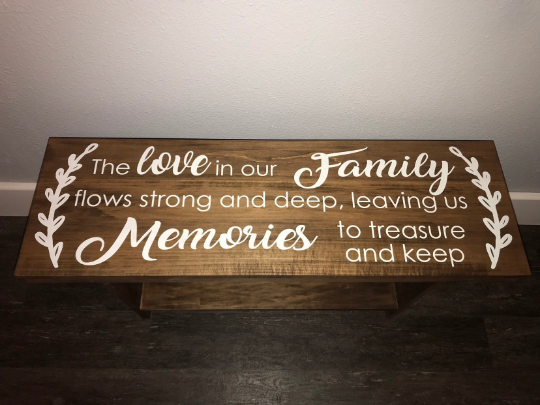 Love of a Family Bench | Memorial Bench | Entryway Bench | Mudroom Bench