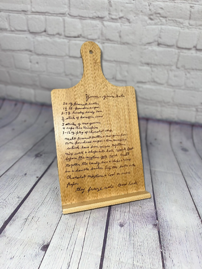 Personalized Engraved Cookbook Holder | Family Recipe Kitchen Decor | Family Recipe Memorial Gift | Grandmothers Recipe | Mother's Day