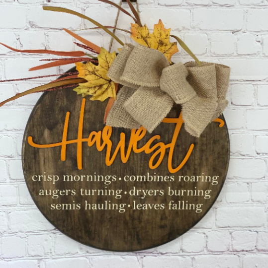 Harvest Front Door Sign | Fall Front Door Decor | Round Door Sign | Door Hanger | Fall Decor