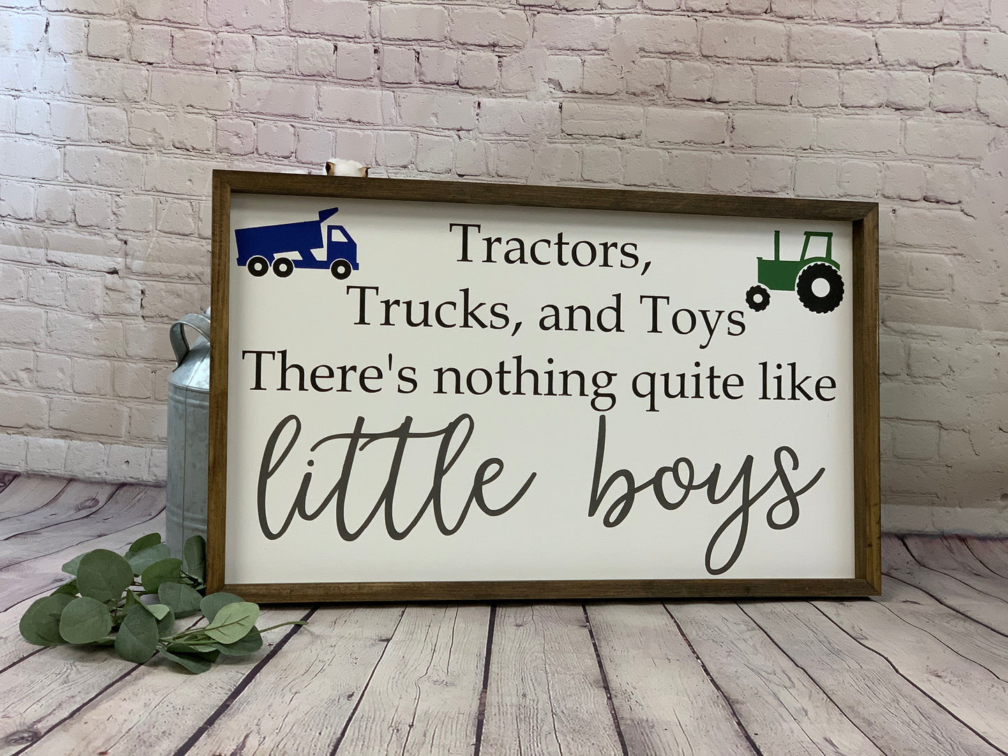 Tractors Trucks ad Toys There's nothing quite like little boys | Farmhouse Sign | Nursery Decor | Baby Shower Gift | Boy Room Sign