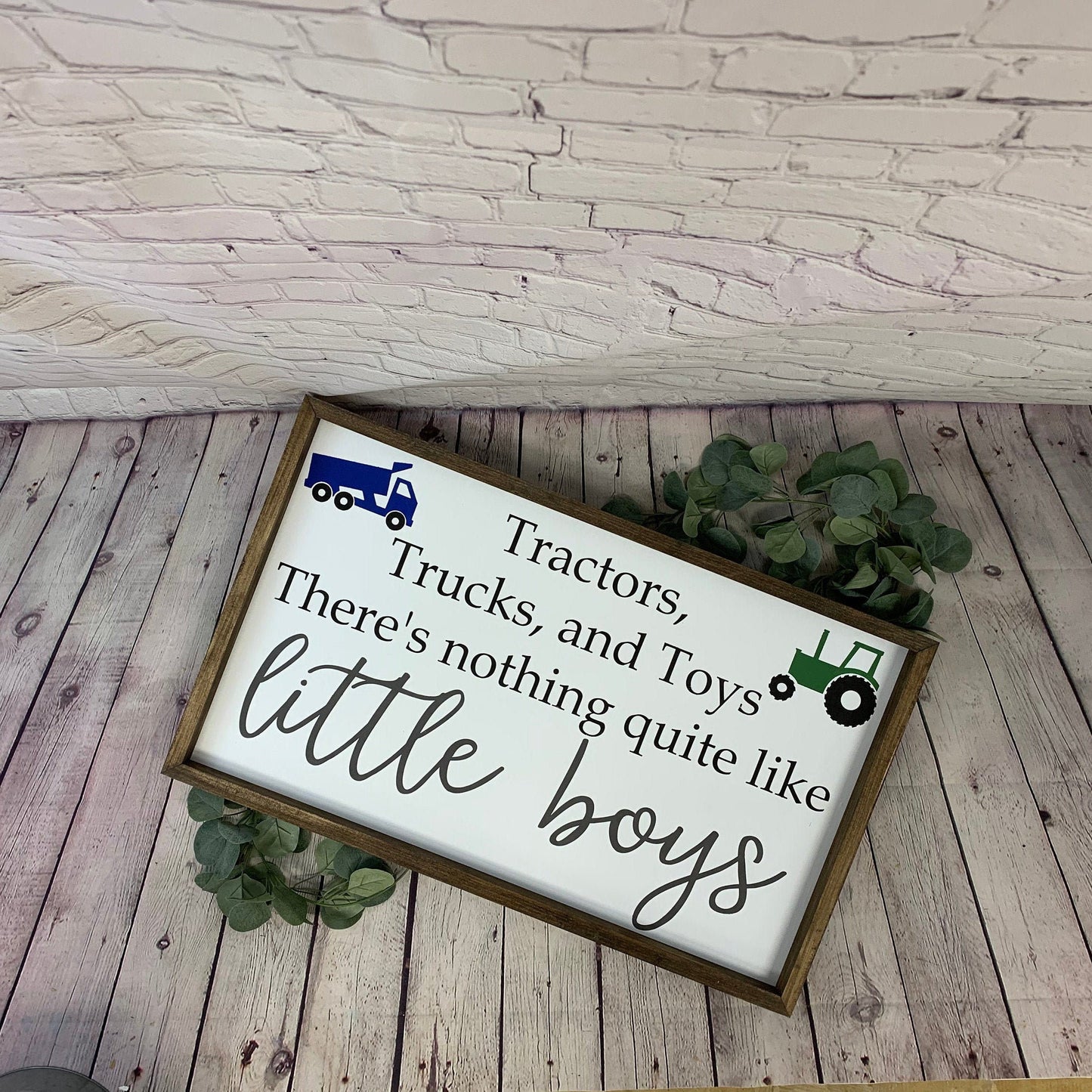 Tractors Trucks ad Toys There's nothing quite like little boys | Farmhouse Sign | Nursery Decor | Baby Shower Gift | Boy Room Sign
