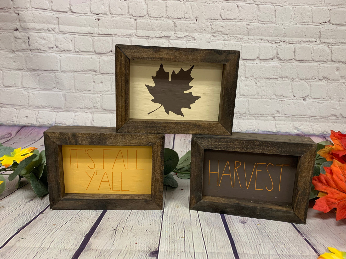 Reversible - Fall/Halloween Mini Set of 3 | Rae Dunn Inspired Signs | Farmhouse Set