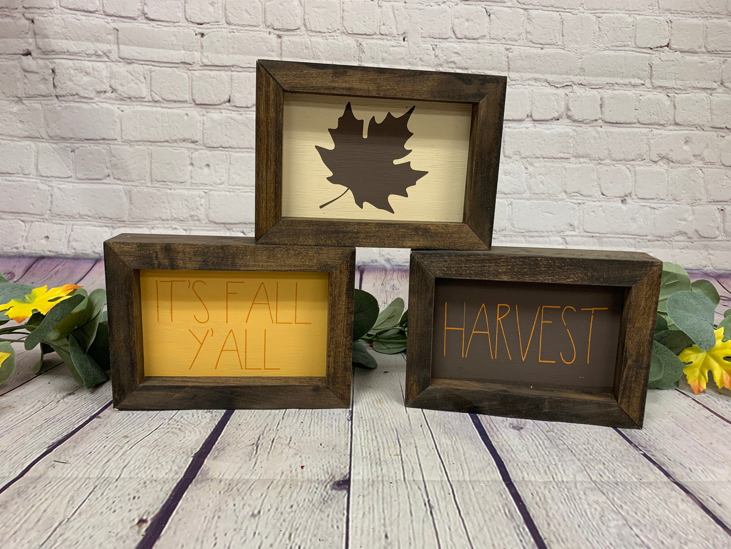 Reversible - Fall/Halloween Mini Set of 3 | Rae Dunn Inspired Signs | Farmhouse Set