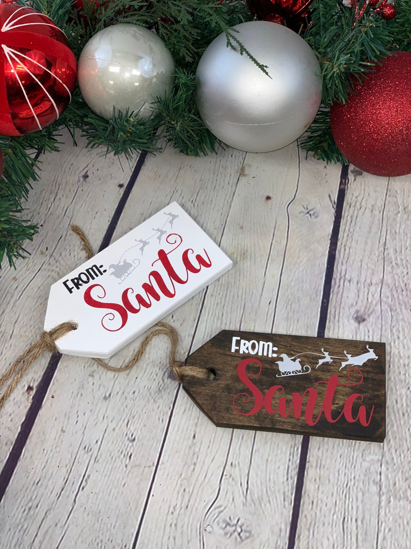 Santa Gift Tag | Reusable Santa Gift Tag | Wooden Santa Gift Tag | Rustic Santa Gift Tag