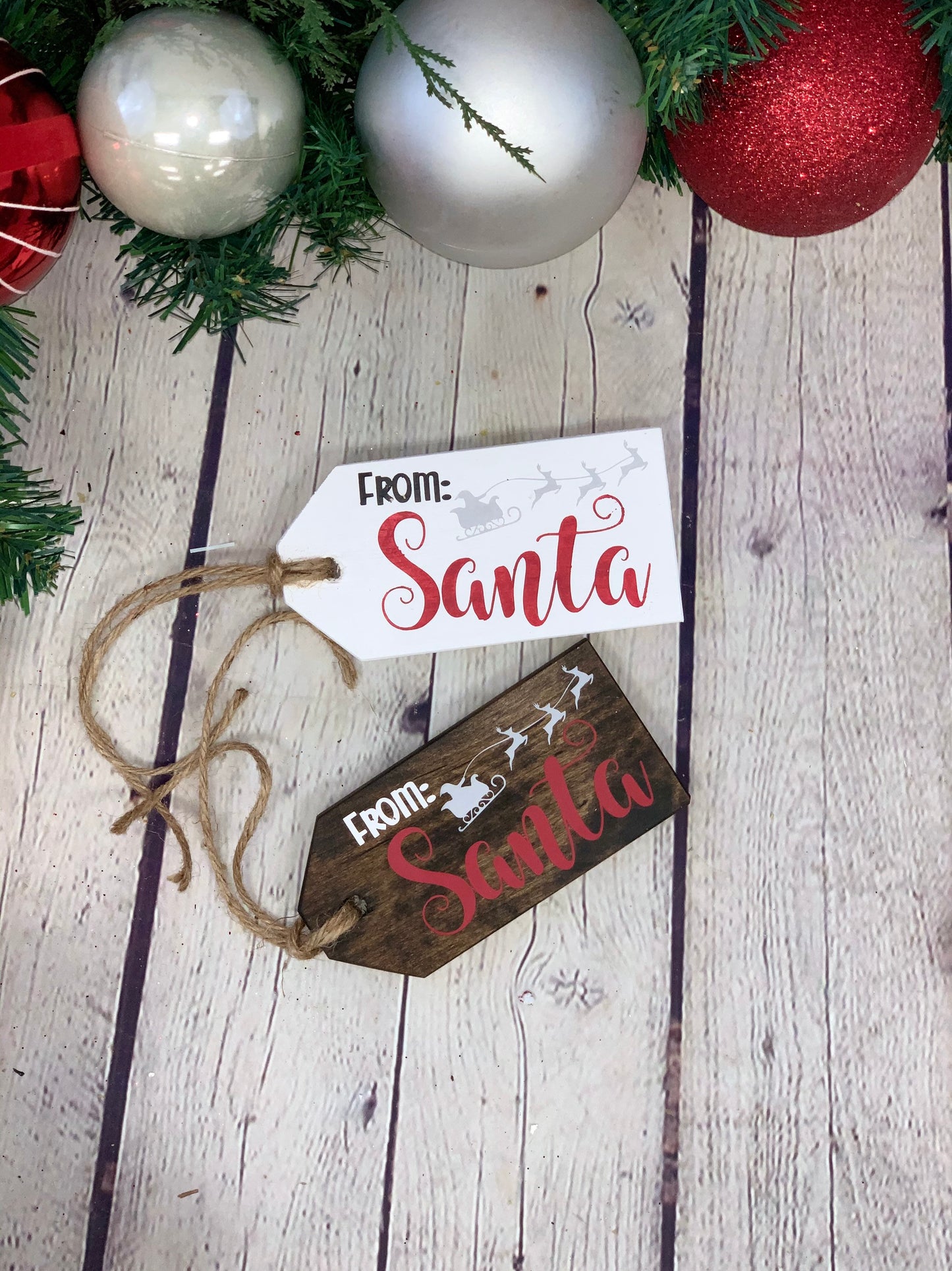 Santa Gift Tag | Reusable Santa Gift Tag | Wooden Santa Gift Tag | Rustic Santa Gift Tag