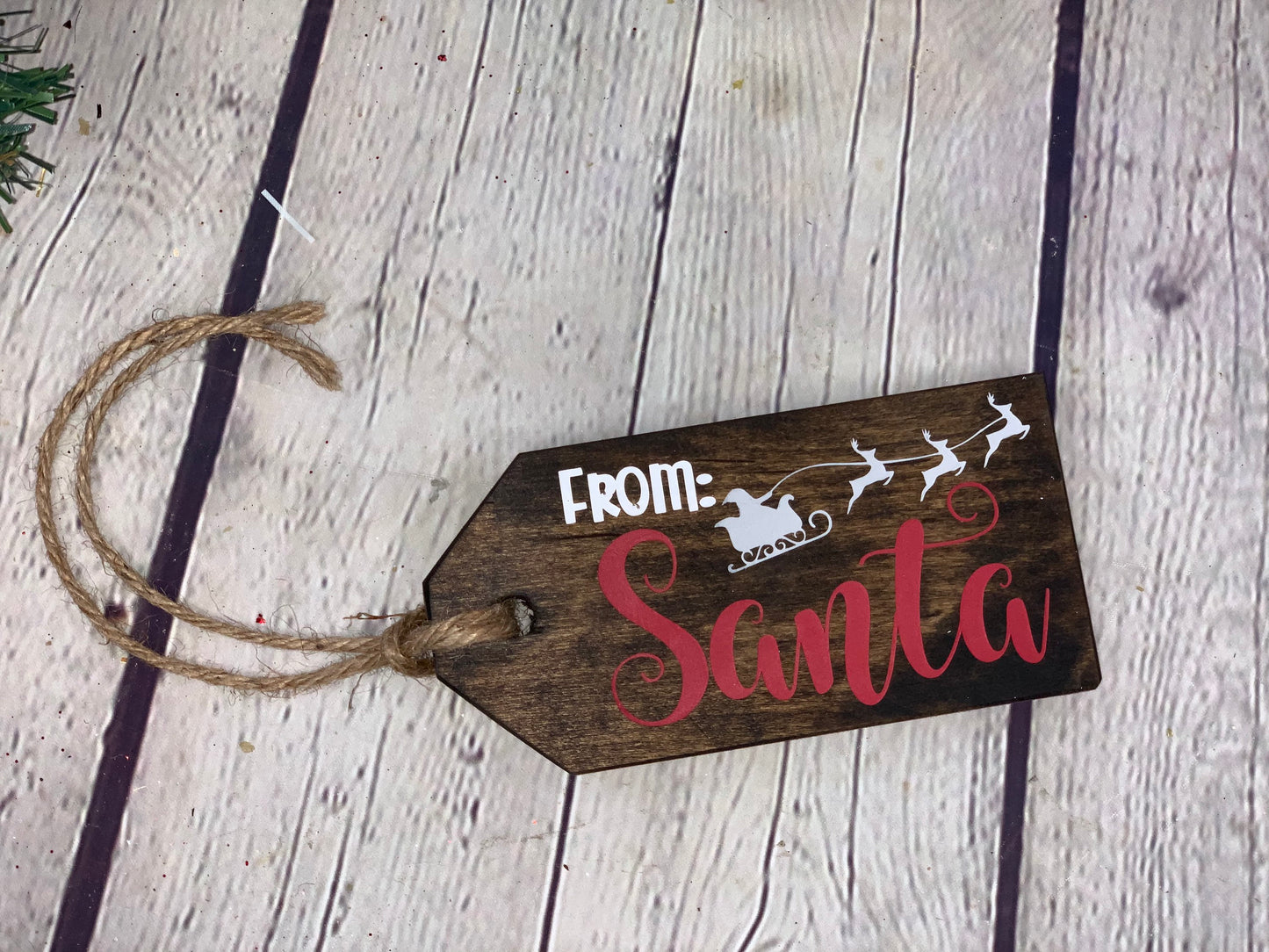 Santa Gift Tag | Reusable Santa Gift Tag | Wooden Santa Gift Tag | Rustic Santa Gift Tag