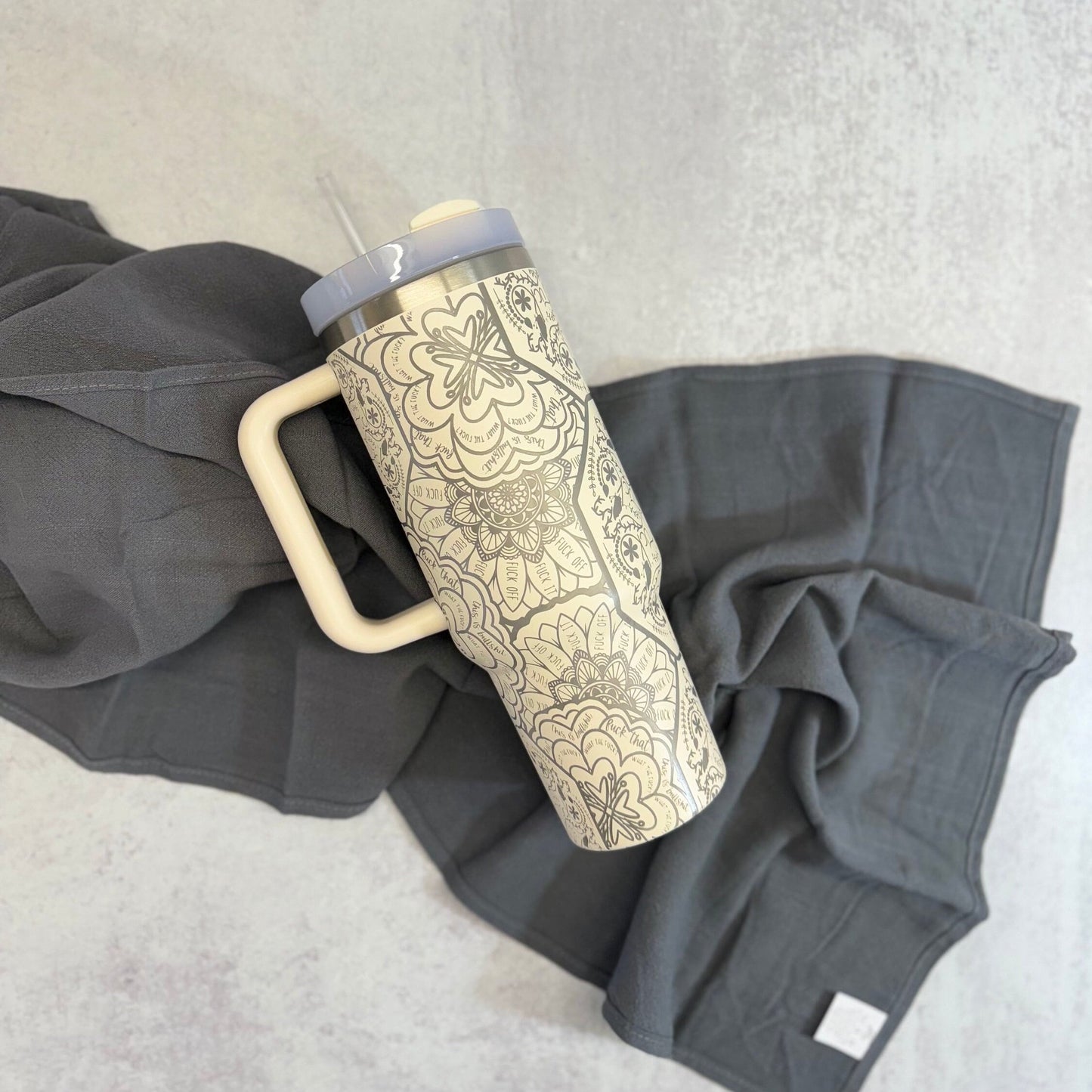 Cuss Word Mandala Engraved Tumbler | Funny Saying Tumbler | Cuss Word Water Bottle | Teen Gift | Mama Gift | Inappropriate Humor Gift