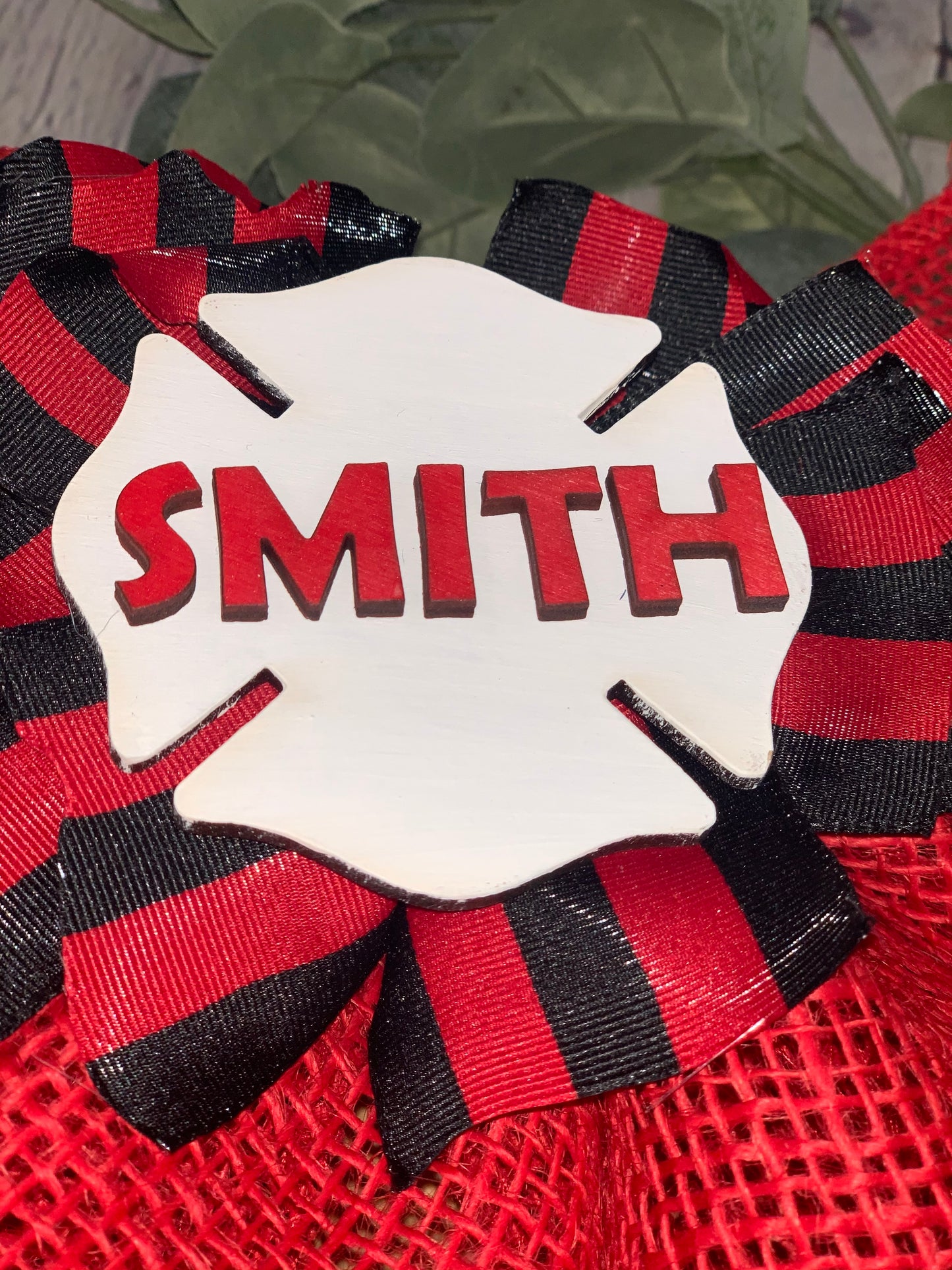 Firefighter Welcome Front Door Sign | Front Door Decor | Round Door Sign | Door Hanger | Firefighter Gift