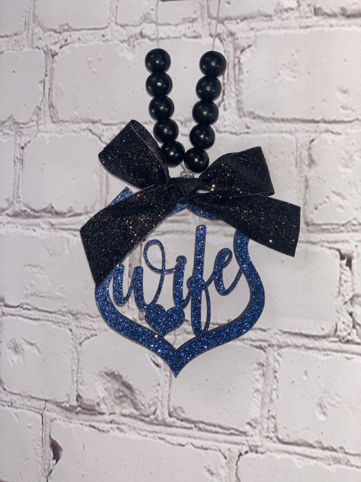 Police Wife Car Mirror Charm | Car Charm | Rear View Mirror Charm | Police Wife Gift | LEOW Gift | Law Enforcement Wife Gift