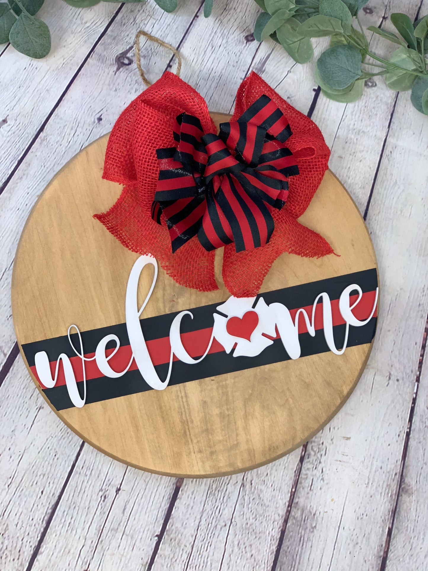 Firefighter Welcome Front Door Sign | Front Door Decor | Round Door Sign | Door Hanger | Firefighter Gift