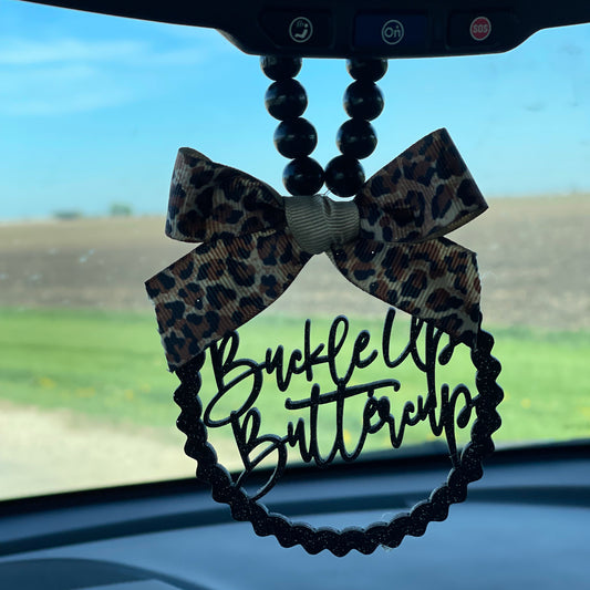 Buckle Up Buttercup Mirror Charm | Car Charm | Rear View Mirror Charm | New Driver Gift | Mom Gift | Car Charm