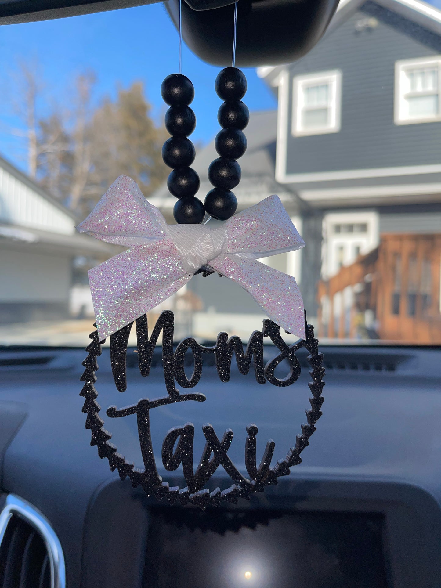 Mom's Taxi Mirror Charm | Car Charm | Rear View Mirror Charm | New Driver Gift | Mom Gift | Car Charm
