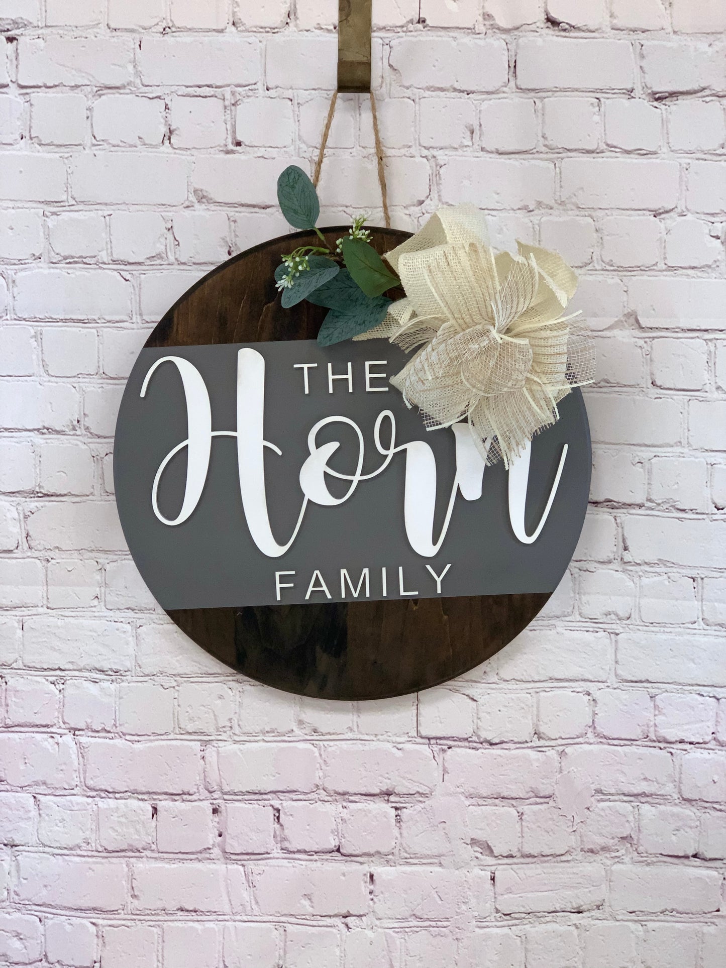 Last Name Personalized Front Door Sign | Front Door Decor | Round Door Sign | Door Hanger | Wedding Gift