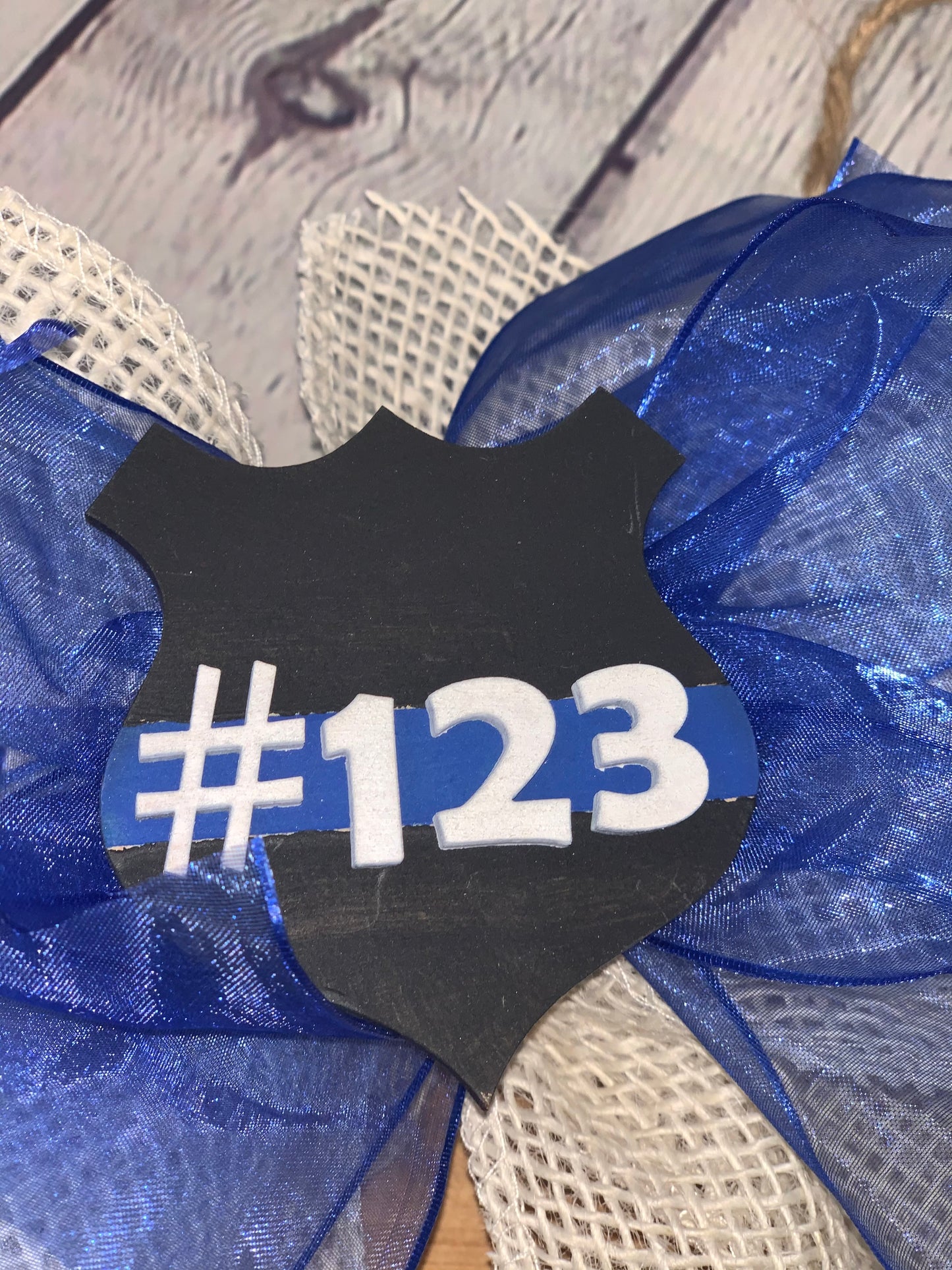 Back the Blue Front Door Sign | Front Door Decor | Round Door Sign | Door Hanger | Police Gift | Police Wife Gift