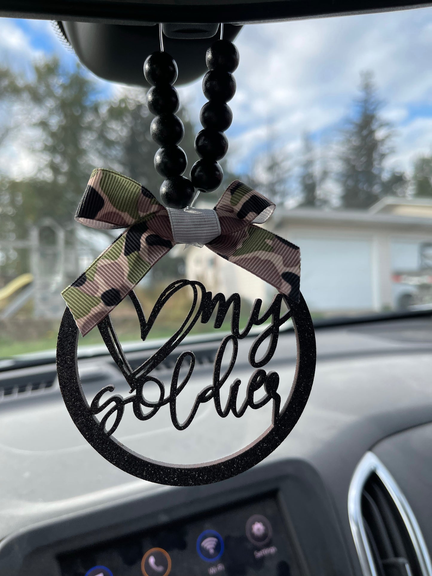 Love My Soldier Car Mirror Charm | Car Charm | Rear View Mirror Charm | Solider Wife Gift | Military Wife Gift | Soldier Girlfriend Gift