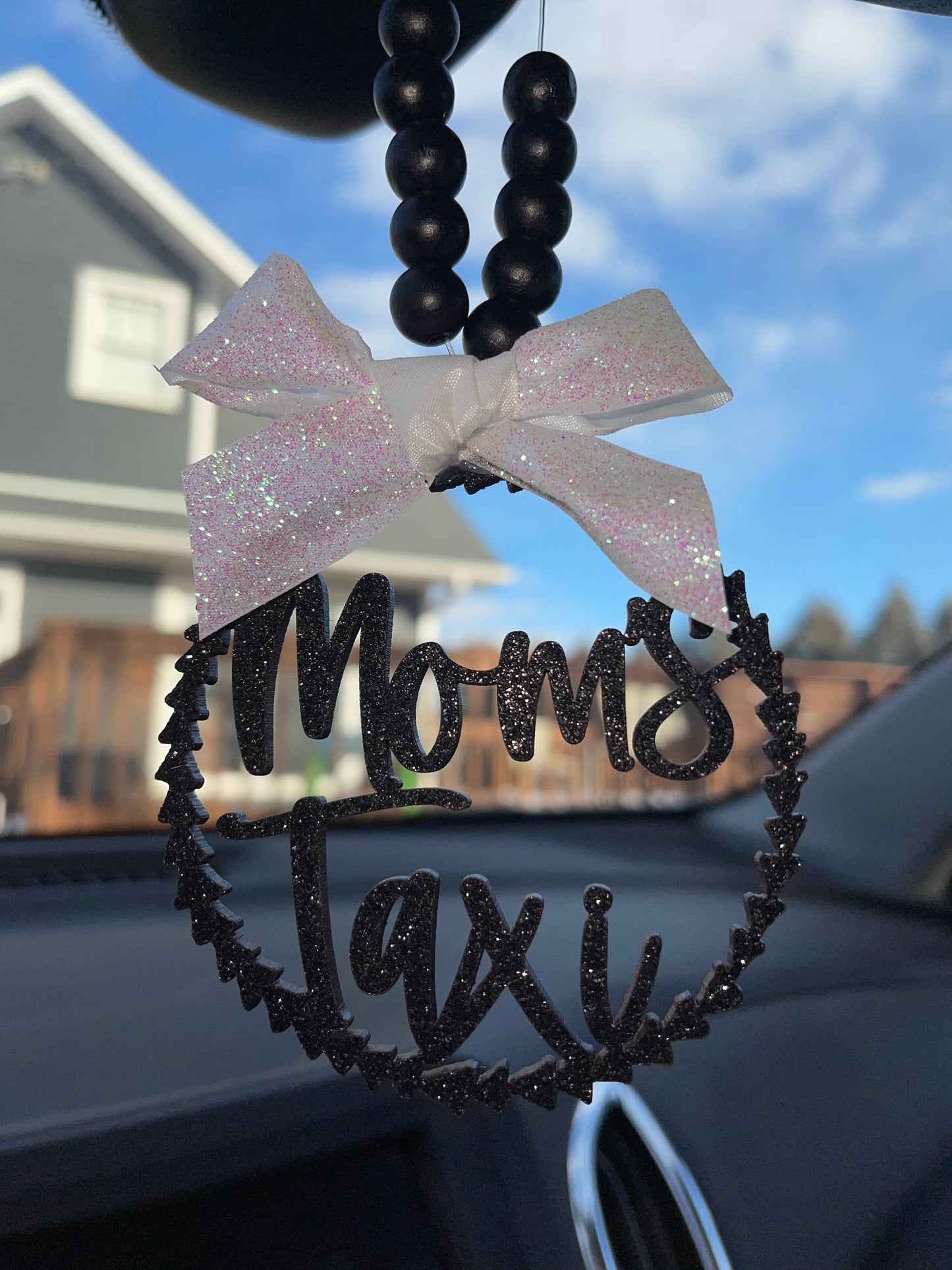 Mom's Taxi Mirror Charm | Car Charm | Rear View Mirror Charm | New Driver Gift | Mom Gift | Car Charm