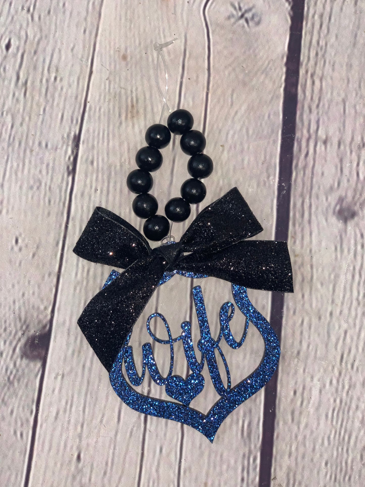 Police Wife Car Mirror Charm | Car Charm | Rear View Mirror Charm | Police Wife Gift | LEOW Gift | Law Enforcement Wife Gift