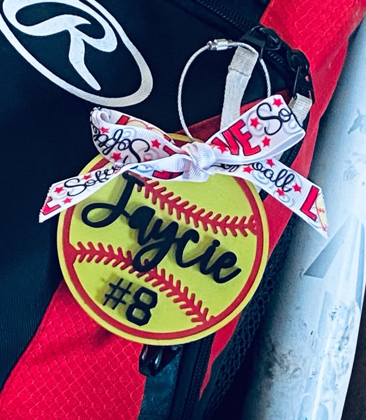Personalized Softball Bag Tag