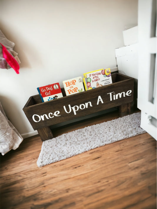 Once Upon A Time Children's Book Bin | Children's Book Box | Children's Bookcase | Nursery Book Storage | Nursery Decor | Baby Shower Gift