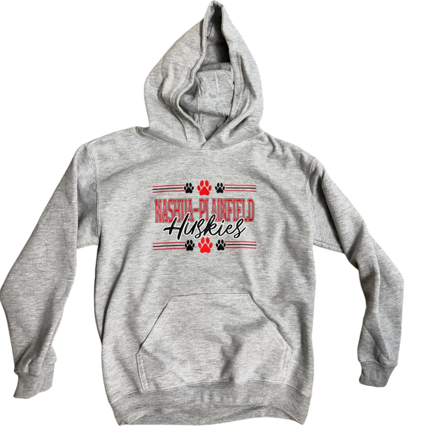 Nashua-Plainfield Huskies Youth Hoodie {Pawprint & Stripes Design}