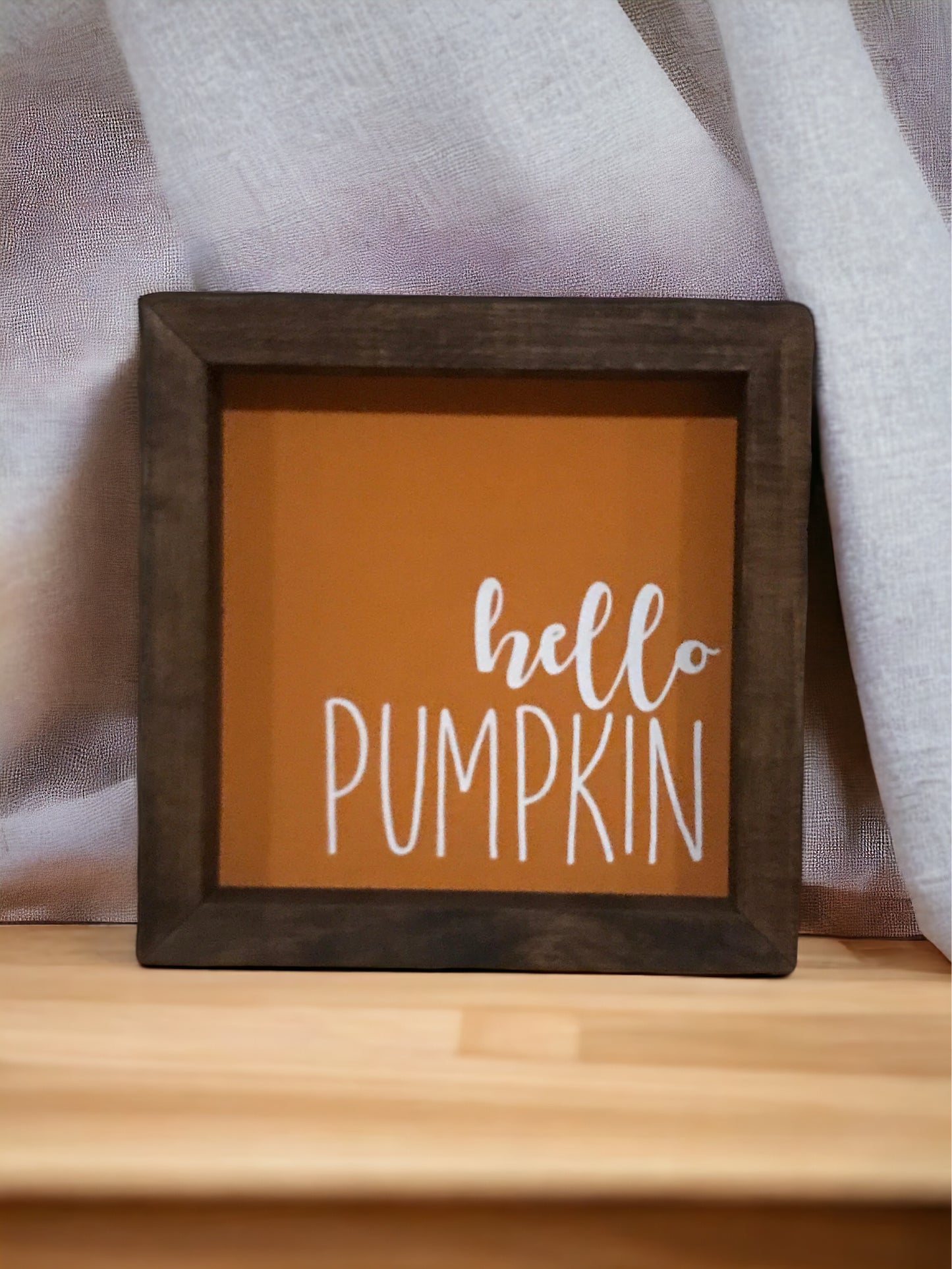 Hello Pumpkin Farmhouse Mini Sign | Fall Decor | Pumpkin Decor | Farmhouse Signs