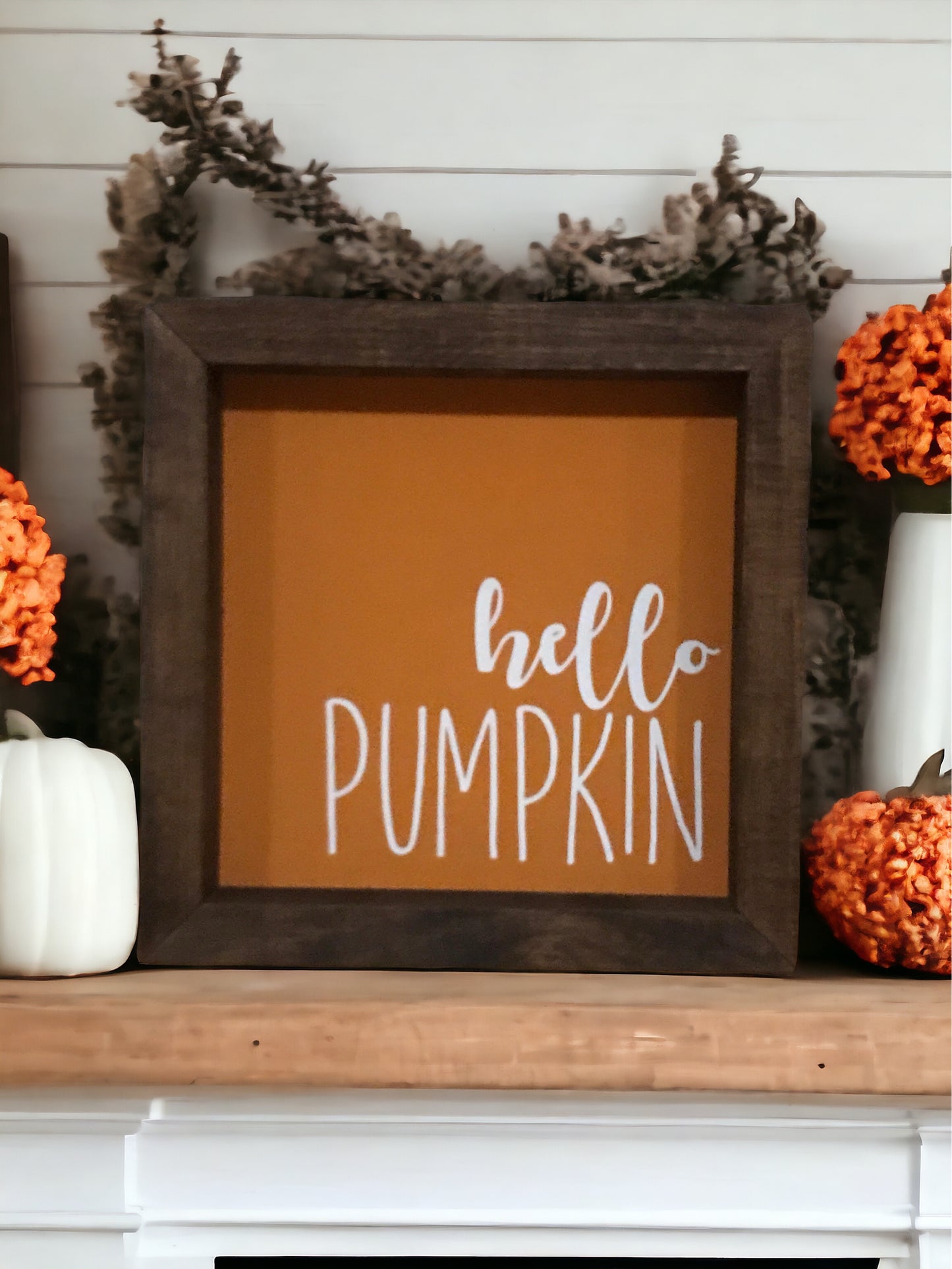 Hello Pumpkin Farmhouse Mini Sign | Fall Decor | Pumpkin Decor | Farmhouse Signs