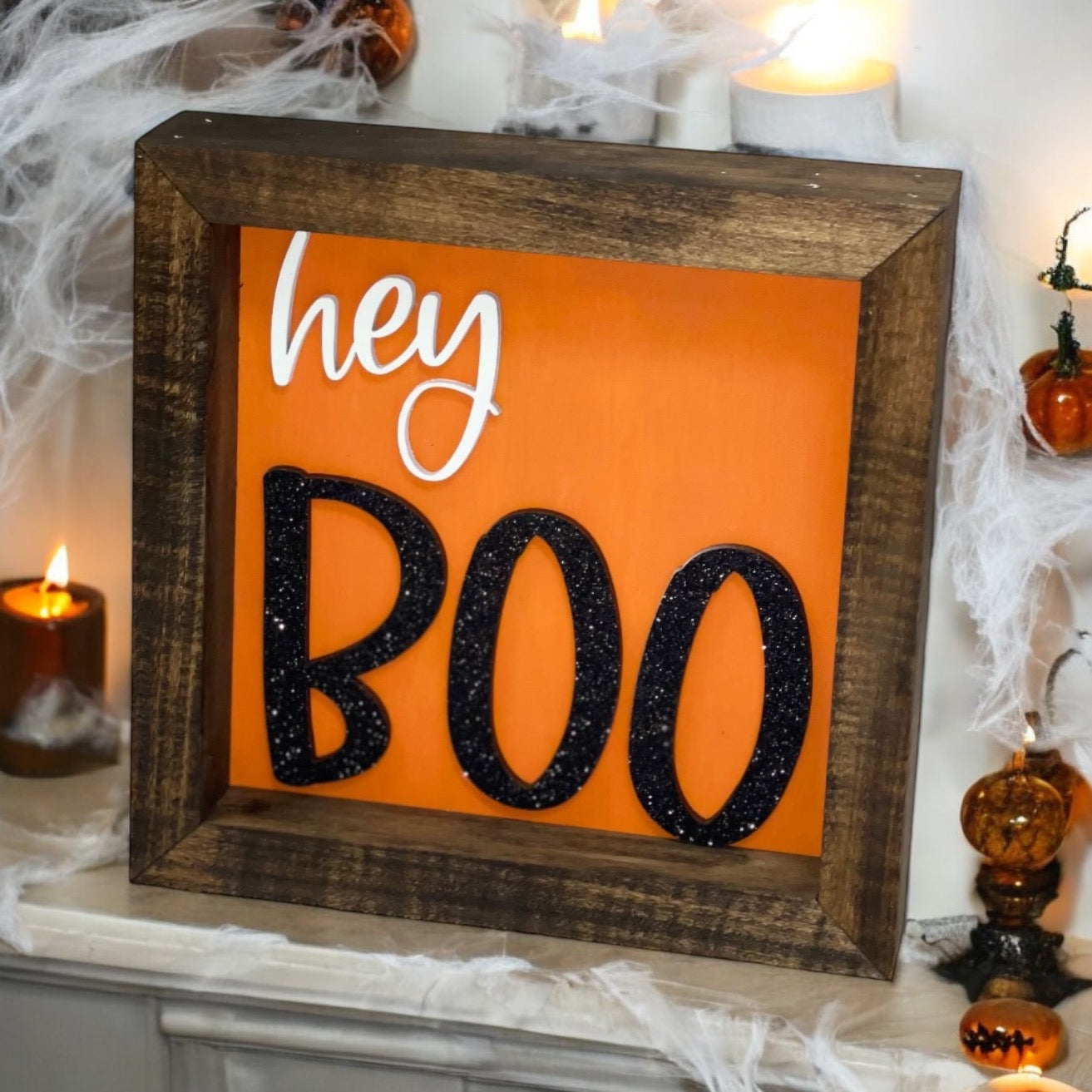 Hey Boo Halloween Farmhouse Sign | Fall Decor | Fall Sign | Halloween 3D Sign | Halloween Decor | Halloween Sign