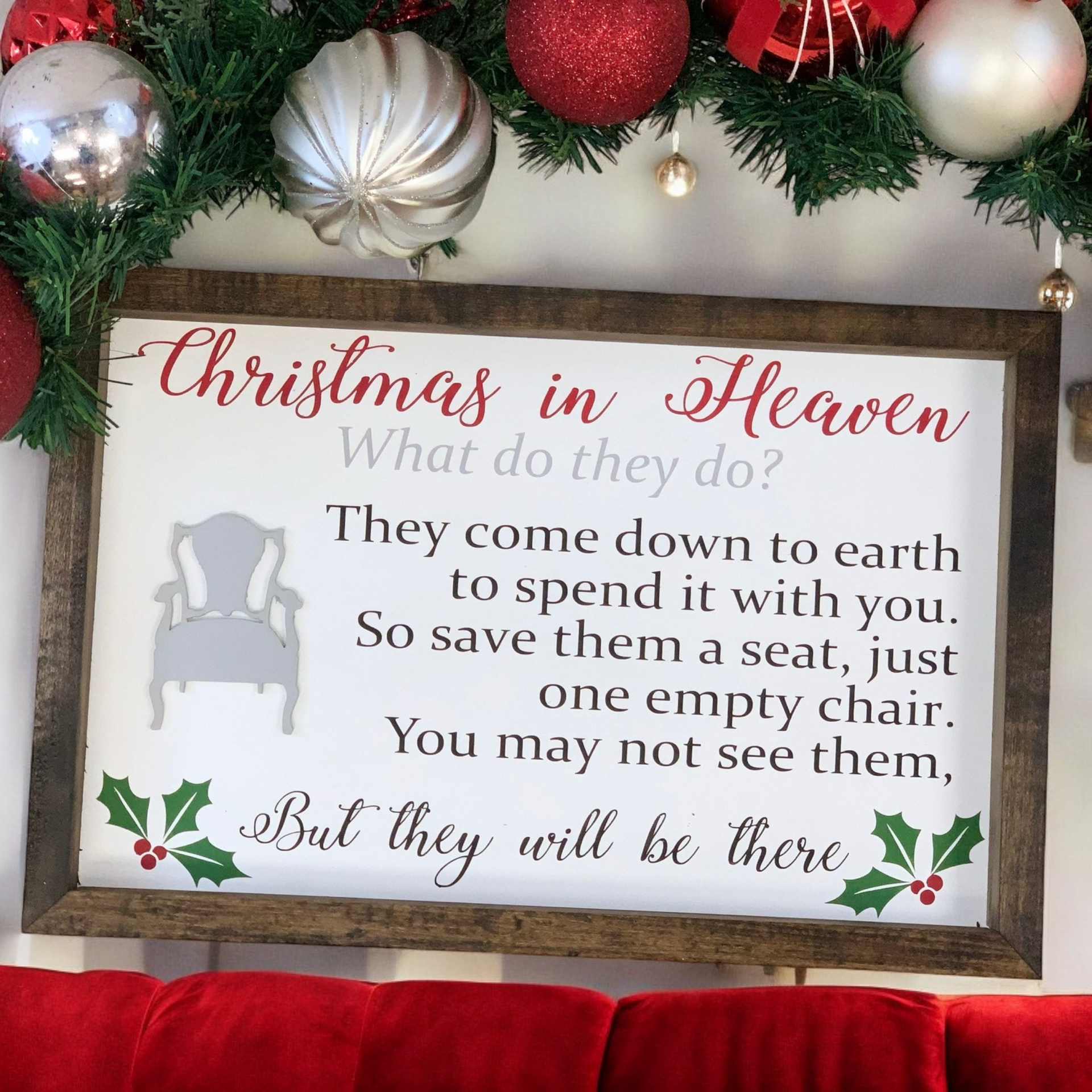 Christmas in Heaven Framed Sign | Christmas Farmhouse Sign | Christmas – Bailey Horn Creations for Free Printable Christmas In Heaven Poem