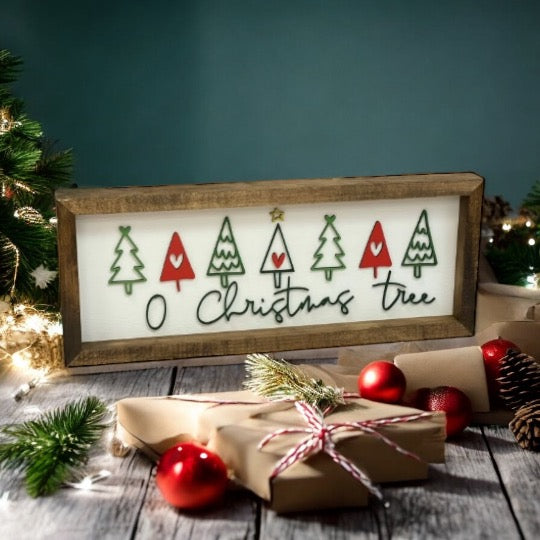 O Christmas Tree Farmhouse Sign | Christmas Decor | Holiday Decor  | Modern Christmas Decor | 3D Christmas Sign