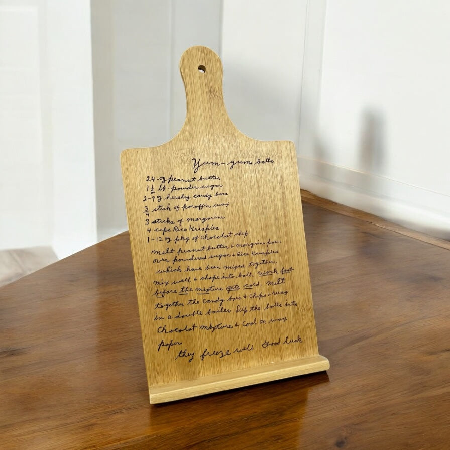 Personalized Engraved Cookbook Holder | Family Recipe Kitchen Decor | Family Recipe Memorial Gift | Grandmothers Recipe | Mother's Day