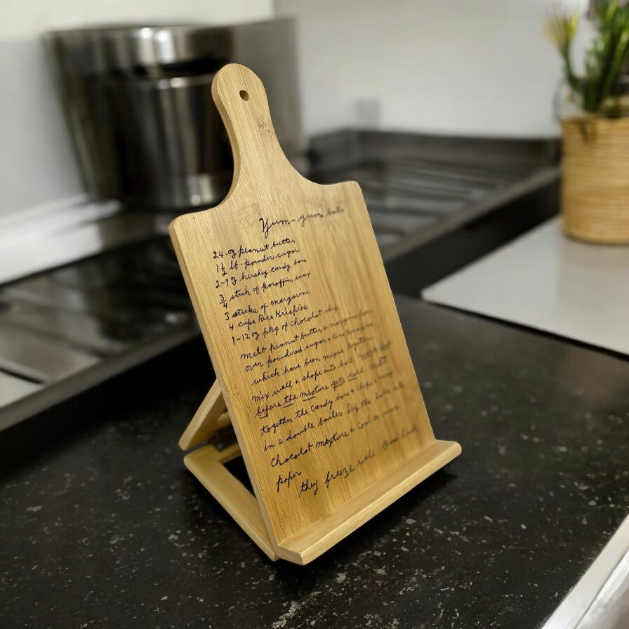 Personalized Engraved Cookbook Holder | Family Recipe Kitchen Decor | Family Recipe Memorial Gift | Grandmothers Recipe | Mother's Day