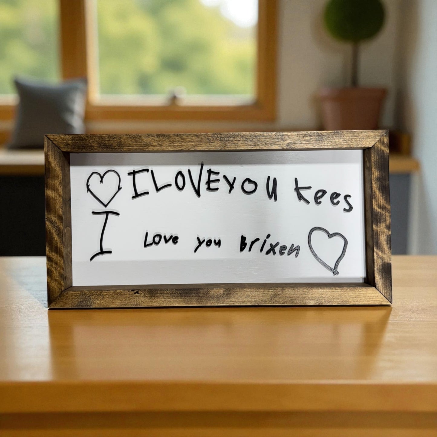 Personalized Handwritten I Love You Sign | Personalized Grandparent Gift | Personalized Mothers Day Gift | Childs Handwriting Gift