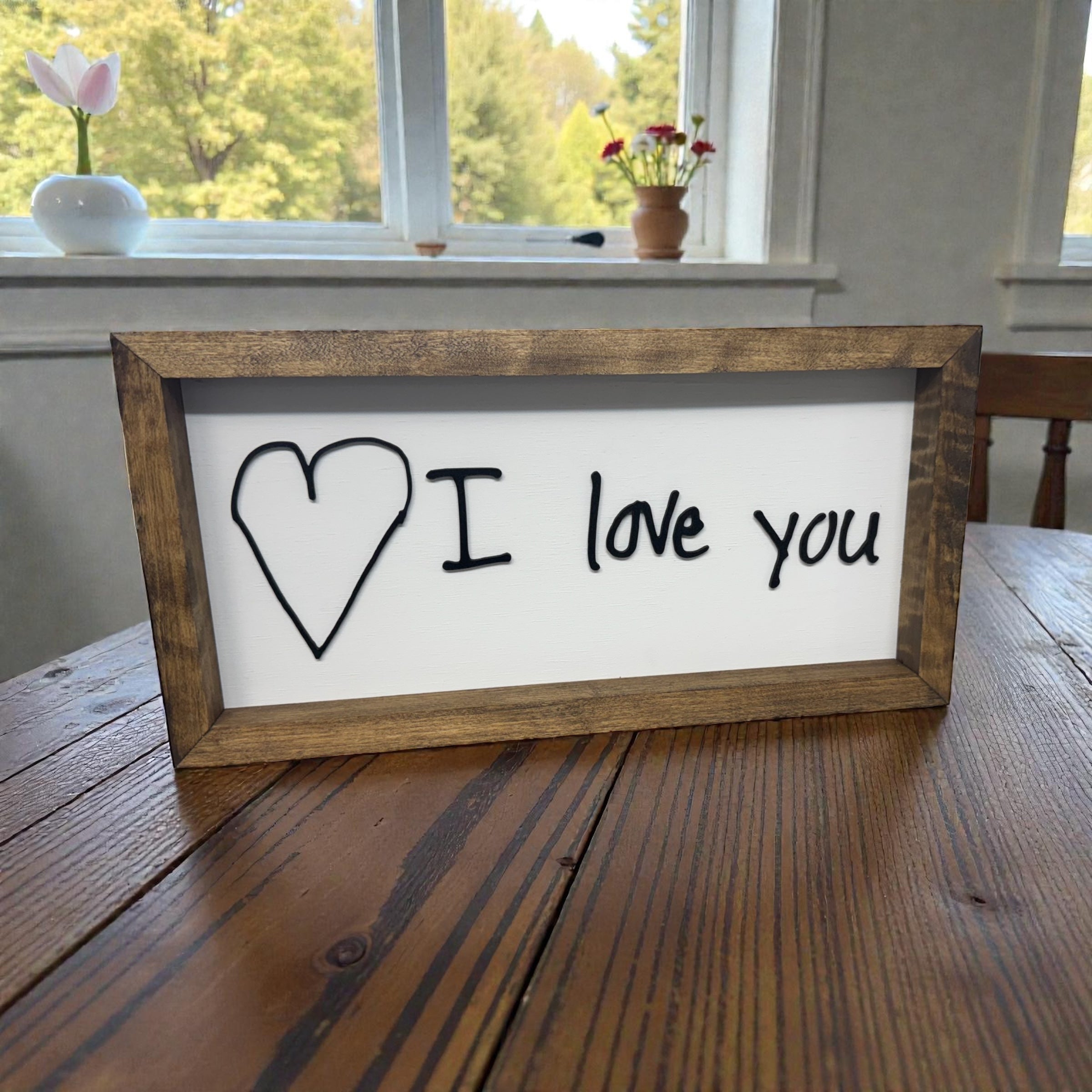 Personalized Handwritten “I Love You” Sign | Bailey Horn Creations